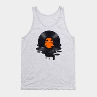 Vinyl LP Music Record Beach Sunset Orange Tank Top